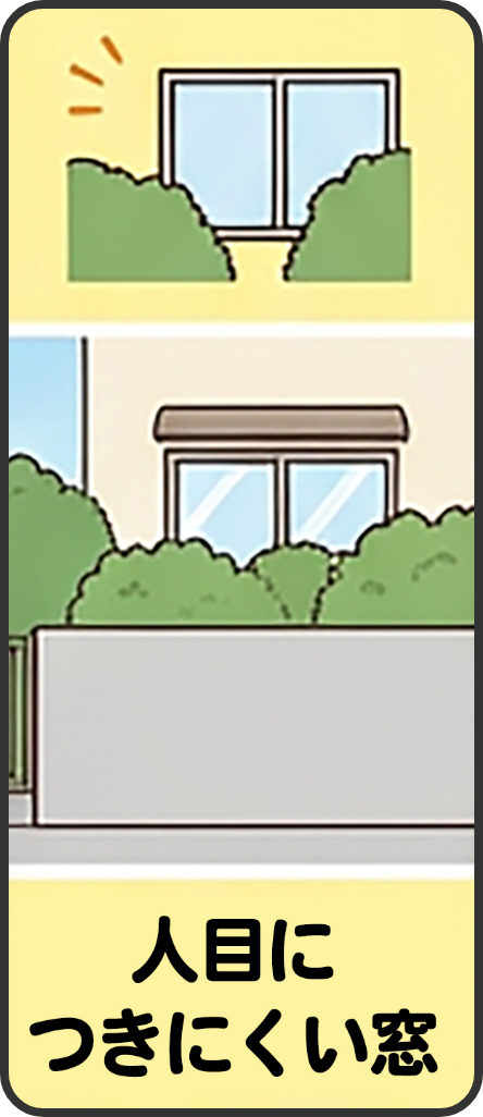 人目につきにくい窓