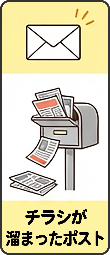 チラシが溜まったポスト