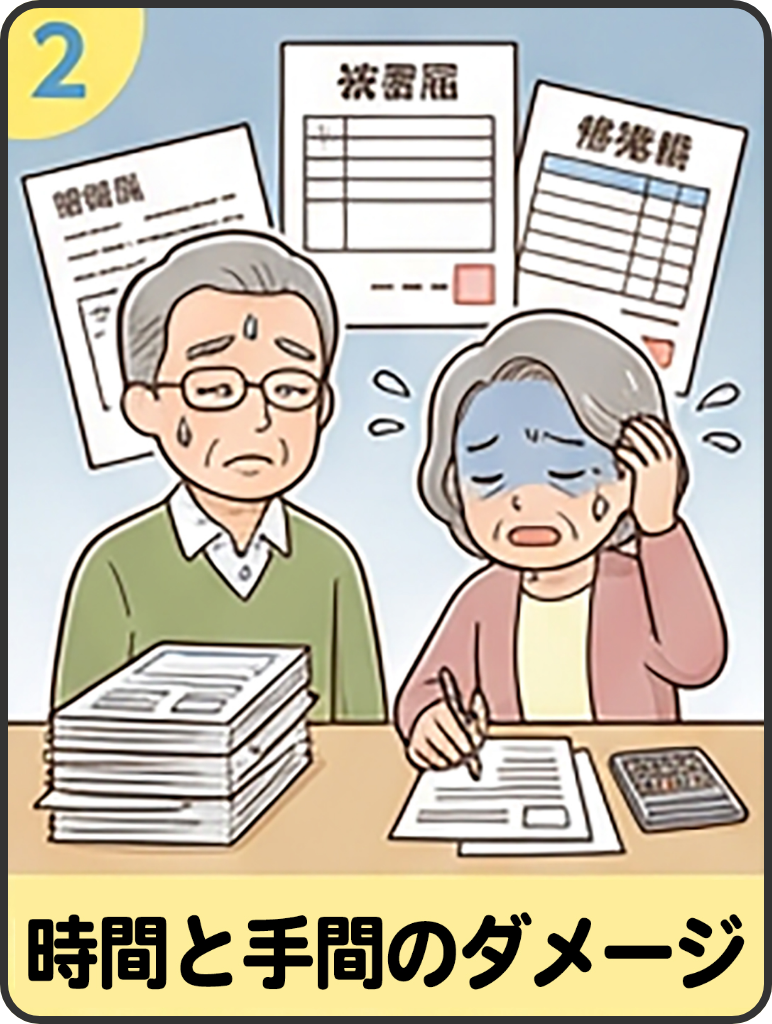 時間と手間のダメージ